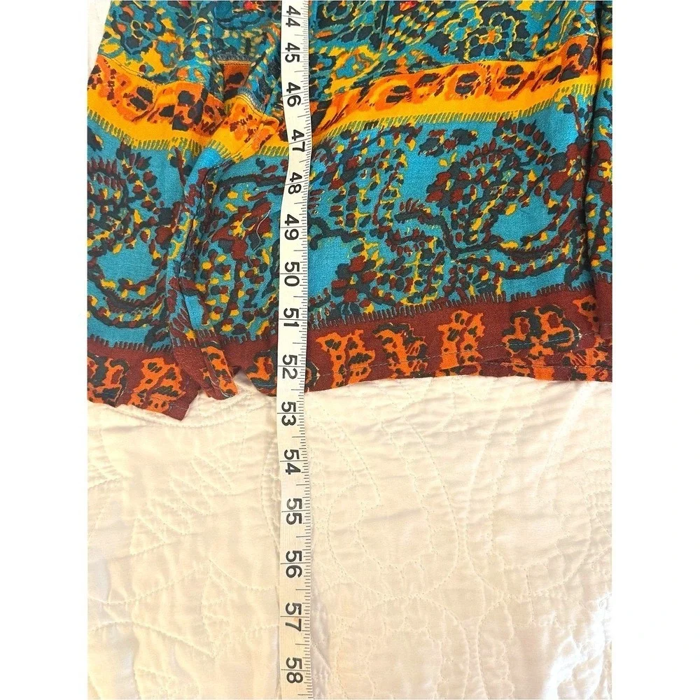 Free People If You Only Knew Blue Paisley Floral Boho‎ V-Neck Midi Dress Small